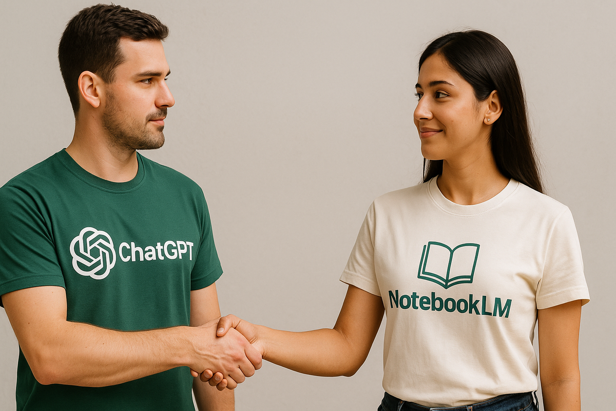 🧠 ChatGPT e NotebookLM: o cérebro e a memória que aprenderam a trabalhar juntos
