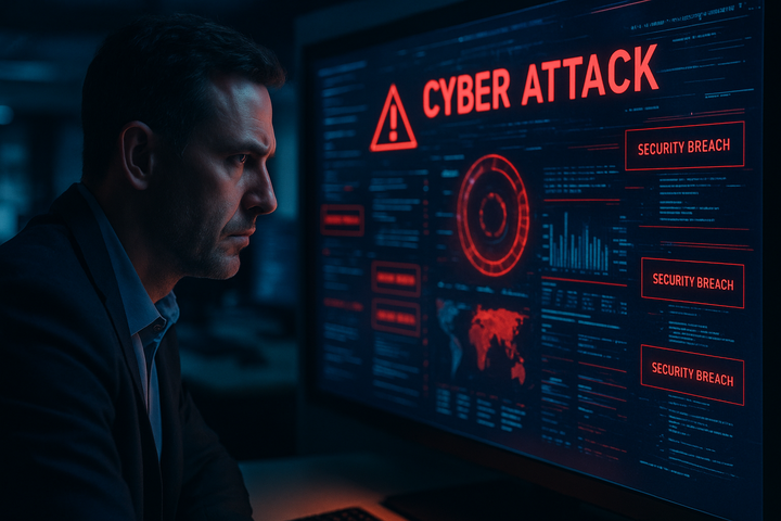 homem olhando incidente em tela de computador.