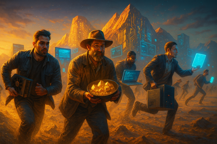 🪙 A Corrida do Ouro da IA: quem cava, quem vende pás e quem só tira foto da pepita